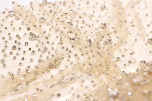 VADIM COUTURE HAND BEADED INDIVIDUAL CRYSTALS ON TULLE