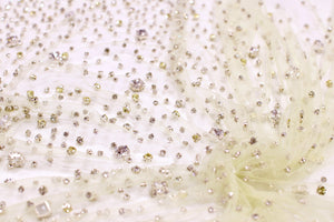 VADIM COUTURE HAND BEADED INDIVIDUAL CRYSTALS ON TULLE