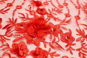 VADIM COUTURE HAND MADE 3D FLORAL EMBROIDERY WITH PEARLS